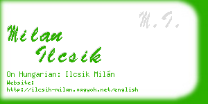 milan ilcsik business card